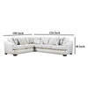 Cliff Sectional Sofa Ivory Fabric 7 Pillows Solid Wood 126 Inch BM328951
