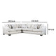 Cliff Sectional Sofa Ivory Fabric 7 Pillows Solid Wood 126 Inch BM328951