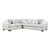 Cliff Sectional Sofa, Ivory Fabric, 7 Pillows, Solid Wood, 126 Inch