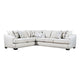 Cliff Sectional Sofa, Ivory Fabric, 7 Pillows, Solid Wood, 126 Inch