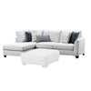 Dih Sectional Sofa, Ivory Fabric, 5 Pillows, Solid Wood, 111 Inch