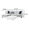 Dih Sectional Sofa Ivory Fabric 5 Pillows Solid Wood 111 Inch BM328952