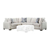 Fled Sectional Sofa, Ivory Chenille, 6 Pillows, Solid Wood, 123 Inch