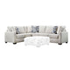 Fled Sectional Sofa, Ivory Chenille, 6 Pillows, Solid Wood, 123 Inch