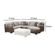 Lila Sectional Sofa Brown Microfiber Fabric 7 Pillows 123 Inch BM328954