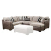 Lila Sectional Sofa, Brown Microfiber, Fabric, 7 Pillows, 123 Inch