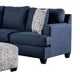 Lipa Sectional Sofa Navy Blue Denim Like Fabric 3 Pillows 90 Inch BM328955