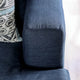Lipa Sectional Sofa Navy Blue Denim Like Fabric 3 Pillows 90 Inch BM328955
