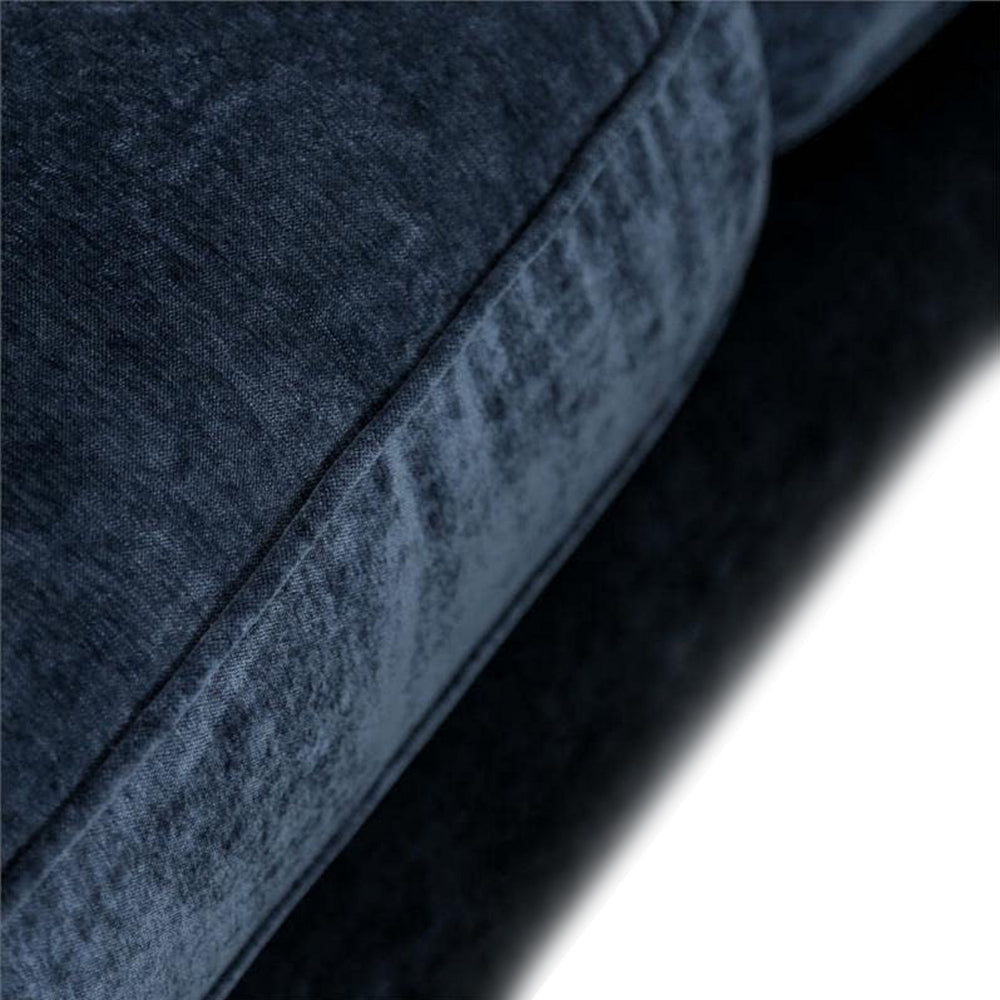 Gini Sectional Sofa Navy Blue Chenille 5 Accent Pillows 98 Inch BM328956