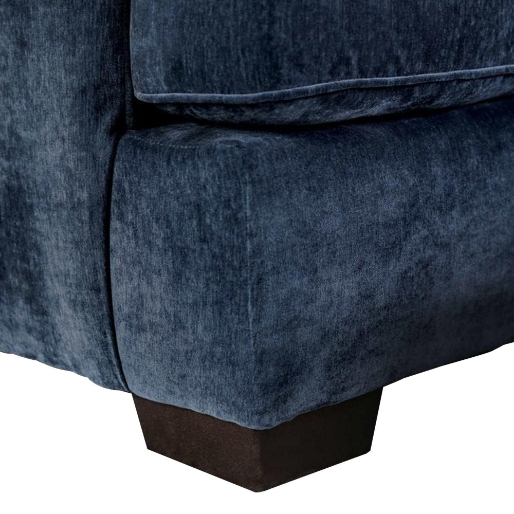 Gini Sectional Sofa Navy Blue Chenille 5 Accent Pillows 98 Inch BM328956