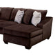 Tom Sectional Sofa Chocolate Brown Chenille 9 Pillows 125 Inch BM328960