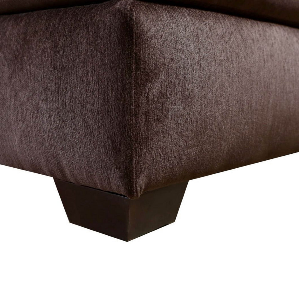 Tom Sectional Sofa Chocolate Brown Chenille 9 Pillows 125 Inch BM328960