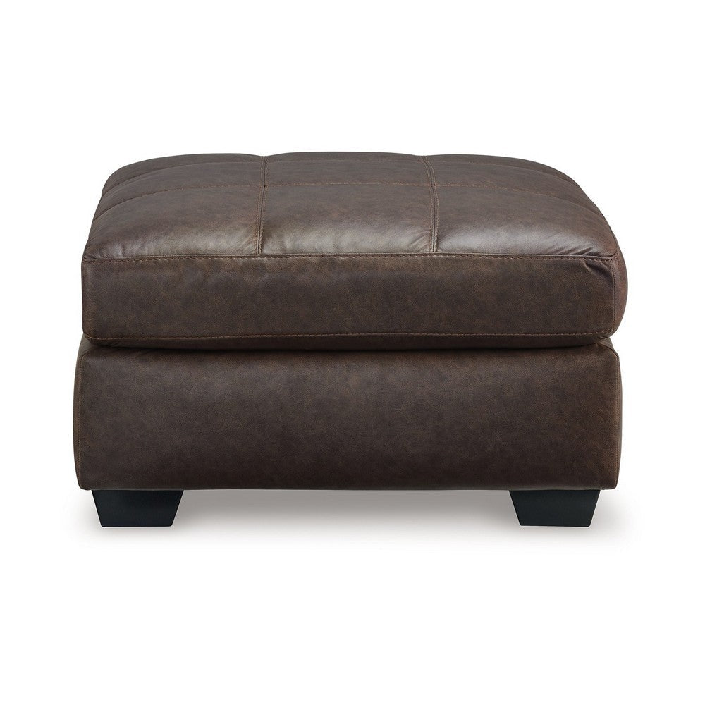 Ashley Barl Oversized Ottoman Plush Dark Brown Faux Leather Cushion 36 Inch