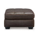Ashley Barl Oversized Ottoman Plush Dark Brown Faux Leather Cushion 36 Inch