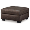 Ashley Barl Oversized Ottoman Plush Dark Brown Faux Leather Cushion 36 Inch
