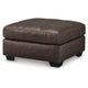 Ashley Barl Oversized Ottoman Plush Dark Brown Faux Leather Cushion 36 Inch