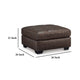 Ashley Barl Oversized Ottoman Plush Dark Brown Faux Leather Cushion 36 Inch