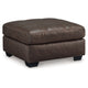 Ashley Barl Oversized Ottoman, Plush Dark Brown Faux Leather Cushion, 36 Inch