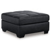 Ashley Barl Oversized Ottoman, Classic Black Faux Leather Cushion, 36 Inch