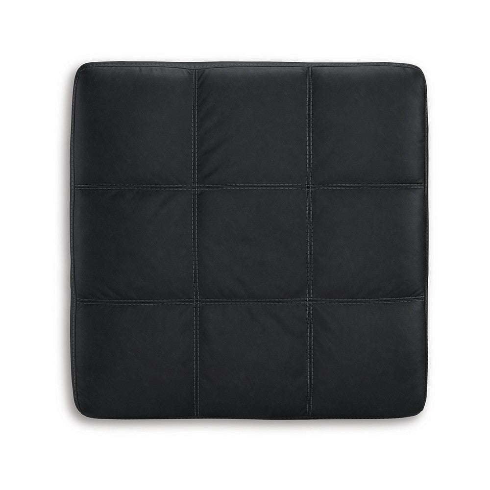 Ashley Barl Oversized Ottoman Classic Black Faux Leather Cushion 36 Inch BM328963