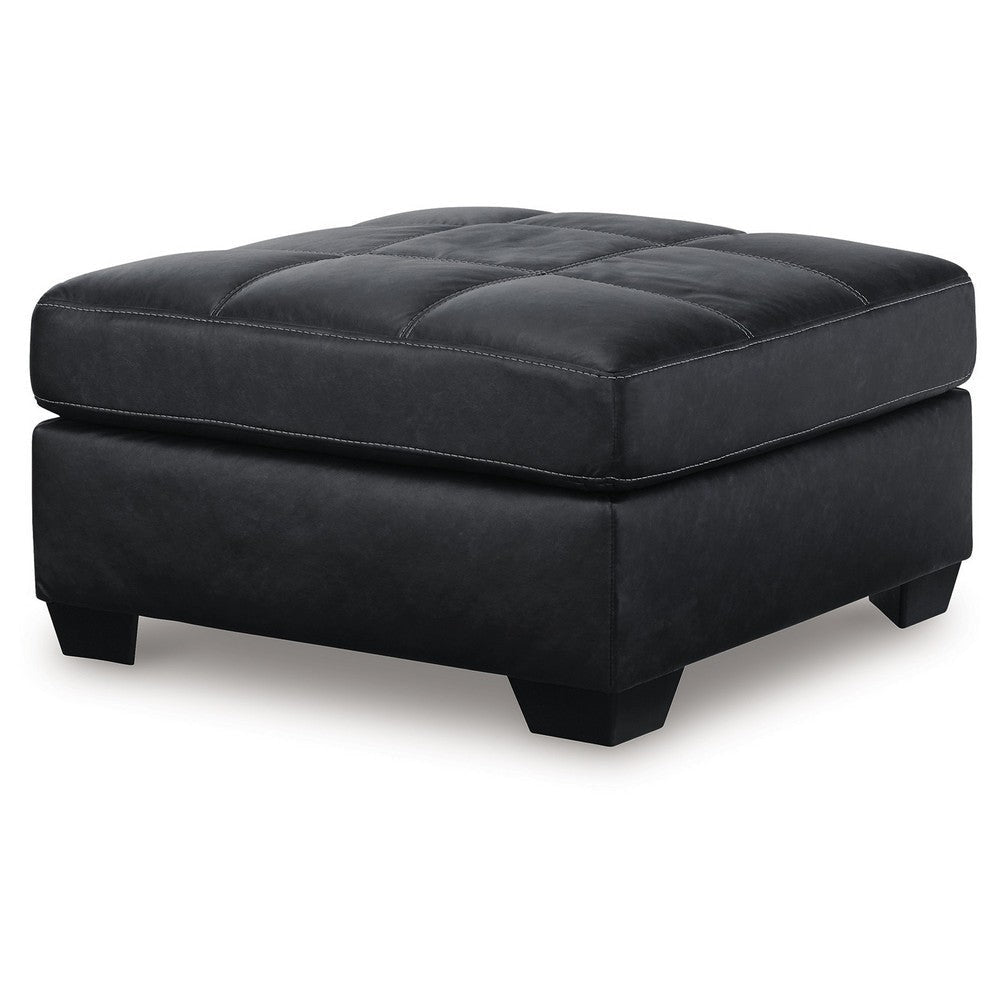 Ashley Barl Oversized Ottoman Classic Black Faux Leather Cushion 36 Inch BM328963