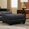Ashley Barl Oversized Ottoman, Classic Black Faux Leather Cushion, 36 Inch