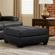 Ashley Barl Oversized Ottoman, Classic Black Faux Leather Cushion, 36 Inch