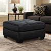 Ashley Barl Oversized Ottoman, Classic Black Faux Leather Cushion, 36 Inch
