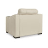 Ashley Rove Wide Oversized Chair Plush Cushioned Cream Real and Faux Leather BM328965