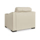 Ashley Rove Wide Oversized Chair Plush Cushioned Cream Real and Faux Leather BM328965