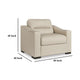 Ashley Rove Wide Oversized Chair Plush Cushioned Cream Real and Faux Leather BM328965