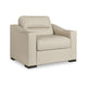 Ashley Rove Wide Oversized Chair, Plush Cushioned Cream Real and Faux Leather