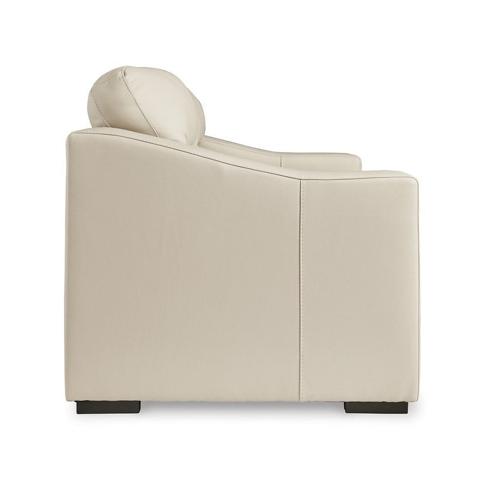 Ashley Rove Loveseat Plush Cushioned Cream Real and Faux Leather 67 Inch BM328966