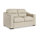 Ashley Rove Loveseat, Plush Cushioned Cream Real and Faux Leather, 67 Inch