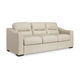 Ashley Rove Sofa, 93 Inch, Plush Cushioned Cream Real and Faux Leather Seats