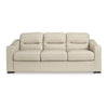 Ashley Rove Sofa 93 Inch Plush Cushioned Cream Real and Faux Leather Seats BM328967