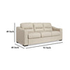 Ashley Rove Sofa 93 Inch Plush Cushioned Cream Real and Faux Leather Seats BM328967