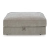 Ashley Asla Ottoman with Storage Locking Wheels 40 Inch Gray Polyester BM328968