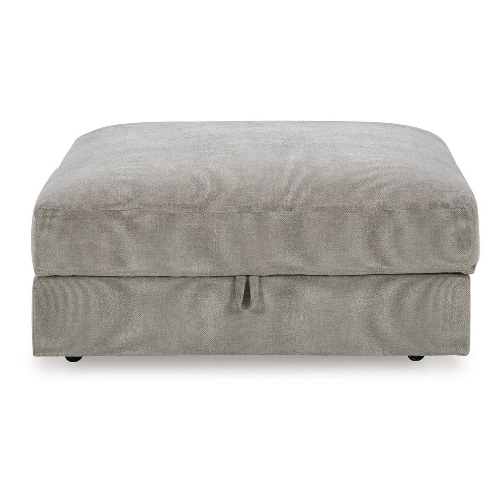 Ashley Asla Ottoman with Storage Locking Wheels 40 Inch Gray Polyester BM328968