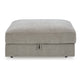 Ashley Asla Ottoman with Storage Locking Wheels 40 Inch Gray Polyester BM328968