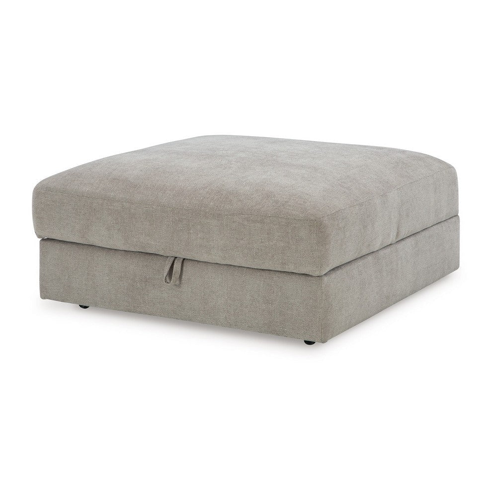 Ashley Asla Ottoman with Storage Locking Wheels 40 Inch Gray Polyester BM328968