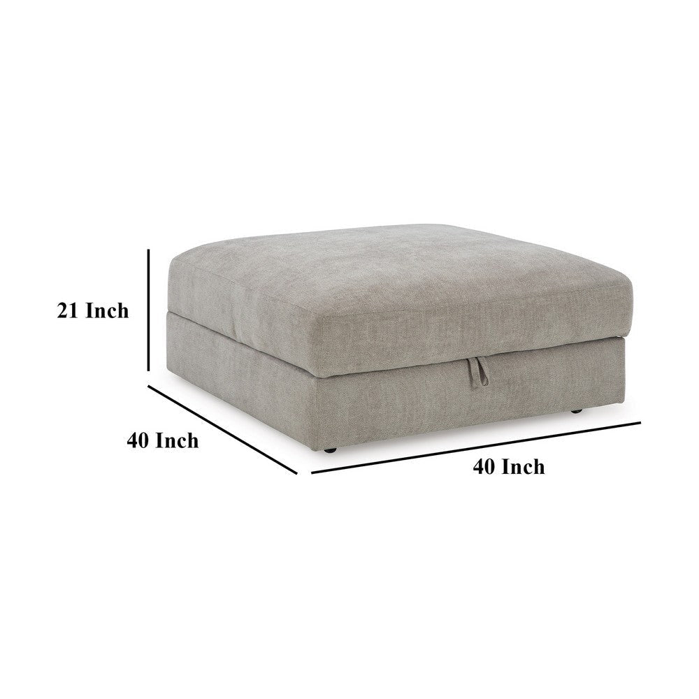 Ashley Asla Ottoman with Storage Locking Wheels 40 Inch Gray Polyester BM328968