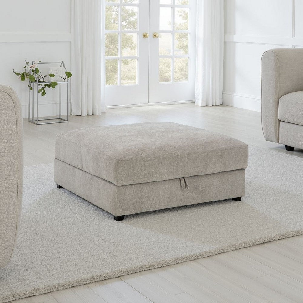 Ashley Asla Ottoman with Storage Locking Wheels 40 Inch Gray Polyester BM328968