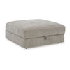 Ashley Asla Ottoman with Storage, Locking Wheels, 40 Inch Gray Polyester