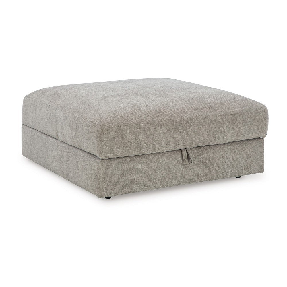 Ashley Asla Ottoman with Storage, Locking Wheels, 40 Inch Gray Polyester