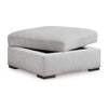 Ashley Gaby Low Profile Ottoman with Storage Locking Wheels Gray 37 Inch BM328969