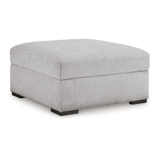Ashley Gaby Low Profile Ottoman with Storage, Locking Wheels, Gray 37 Inch