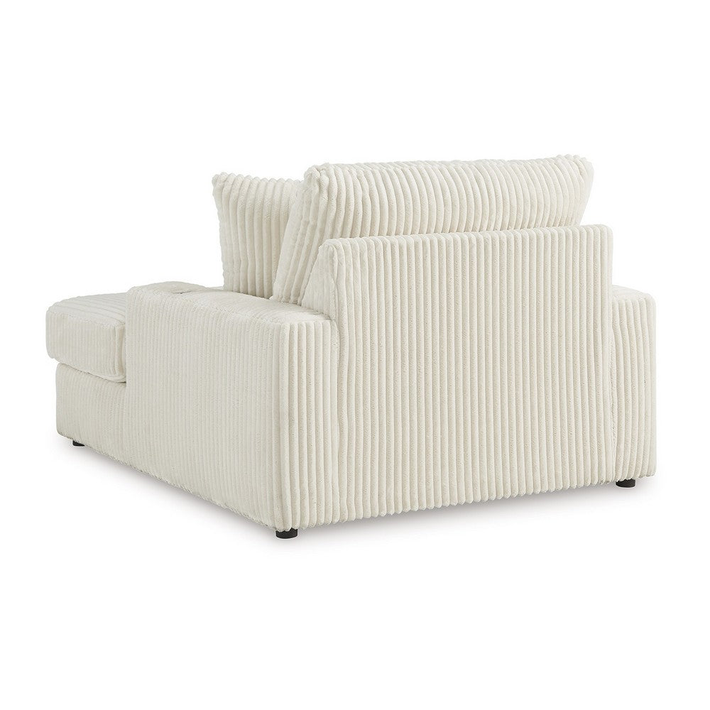 Ashley Lindy Chaise Lounge Chair, Reversible Cushions Ivory Polyester 64 Inch