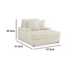 Ashley Lindy Chaise Lounge Chair, Reversible Cushions Ivory Polyester 64 Inch