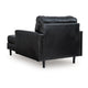 Ashley Bryc Chaise Lounge Chair Classic Black Real and Faux Leather 64 Inch BM328971